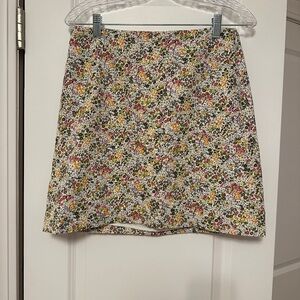 LOFT Multicolor Floral Mini Skirt